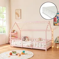 [en.casa] Kinderbett Sisimiut mit Matratze 90x200 cm Rosa /
