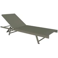 AMBIA GARDEN Sonnenliege Grün, Metall, Textil, 64x30x197 cm, Rückenlehne