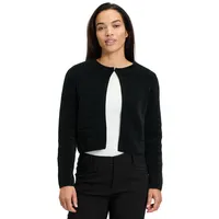 Cartoon Strick-Cardigan mit Rundhalsausschnitt in Schwarz | Gr.: 38