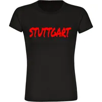 Multifanshop Damen T-Shirt - Stuttgart - Textmarker - Druck