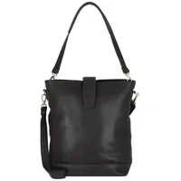 Plevier Bow Schultertasche Leder 30 cm Laptopfach schwarz