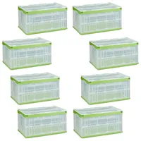 Relaxdays 8 x Transparente Transportbox mit Deckel