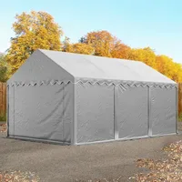 TOOLPORT Lagerzelt 3,00 x 6,00 m grau mit Bodenrahmen