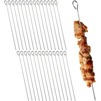 Relaxdays Grillspieße 30 cm Edelstahl silber