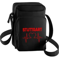 Multifanshop Umhängetasche - Stuttgart - Herzschlag - Druck rot