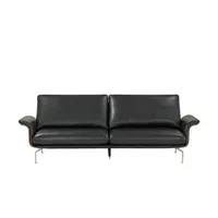 Nils Olsen Ledersofa aus Echtleder Alva ¦ schwarz ¦