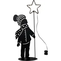 Spetebo LED Metall Weihnachts Aufsteller Kind mit Stern mit