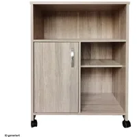 Hti-Living Küchenschrank auf Rollen Sonoma Blanca