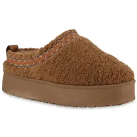 VAN HILL Damen Pantoffeln in Hellbraun