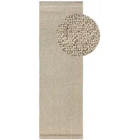Benuta pure Wollteppich-Läufer, Beige, 70x200 cm - Naturfaserteppich aus
