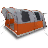 VidaXL Autozelt 4 Personen Grau und Orange Wasserfest