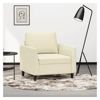 VidaXL Sessel Creme 60 cm Kunstleder