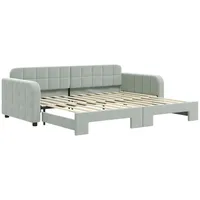 VidaXL Tagesbett Ausziehbar Hellgrau 90x200 cm Samt1899717
