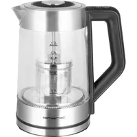 EMERIO WK-122730 Teebereiter Edelstahl, Schwarz, Glas