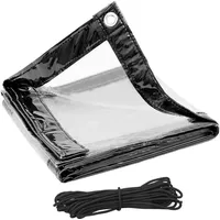 Woltu PVC Abdeckplane mit Ösen und Seil wasserdicht transparent
