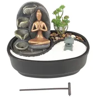 NATIV LEMODO Zimmerbrunnen mit LED-Beleuchtung, Tischbrunnen mit Buddha “Modern