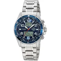 Master Time MTGA-10922-32M Herrenuhr Funk Super Power Stahl/Blau mit