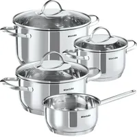 Tectake tectake® Kochtopfset, Silber, Metall, Kochen, Töpfe Topfsets