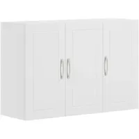 SoBuy Hängeschrank Weiß, Holzwerkstoff, 90x60x30 cm, Badezimmer, Badezimmerschränke, Hängeschränke