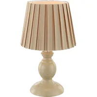 GLOBO Schreib Tisch Lampe Leuchte Metall Sandfärbig Stoffschirm Schlaf