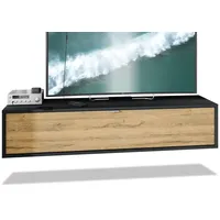 Vladon Lowboard, Eiche, 140x29x37 cm, Wohnzimmer, Wohnwände, Lowboards, Lowboards