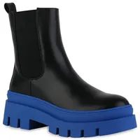 VAN HILL Plateau Boots in Schwarz Blau