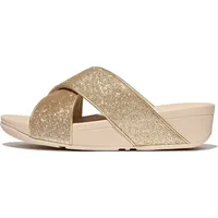 FitFlop Damen Lulu Glitterdust Cross Slides Sandale, Gold, 39