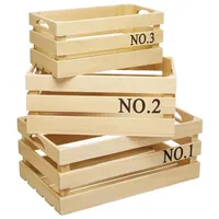 Hti-Living Aufbewahrungskiste Set 3 Größen aus Holz