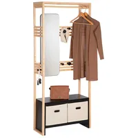 Onvaya ONVAYA® Bambus mit Spiegel ǀ Beige ǀ Garderobe