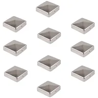 Baumarktplus 10x Pfostenkappe Edelstahl 71 mm Pyramide Abdeckkappe für