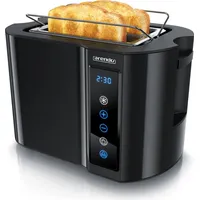 Arendo Toaster, Edelstahl, mit Brötchenaufsatz, Display - Touch, wärmeisoliert,