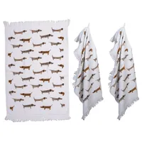 Clayre & Eef Geschirrtuch Landhaus, (3-tlg., 3-teilig), Frottee Küchenhandtücher