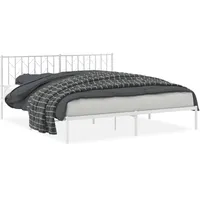 VidaXL Bettgestell mit Kopfteil Metall Weiß 180x200 cm