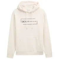 Tom Tailor DENIM Herren Hoodie mit Print, weiß, Print,