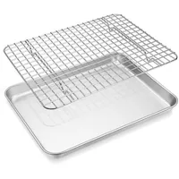 Luxuskollektion Backblech mit Abkühlgitter Edelstahl Rechteckig Backform