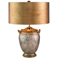 Licht-Erlebnisse Tischleuchte XYLO Silber Antik Gold 1x E27 bis