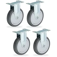 Relaxdays Bockrolle, 4er Set, 125mm, Traglast 480 kg, TPR,