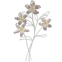 Formano Wand-Zweig 3D Blume 61cm - Handbemaltes Metall Wandbild