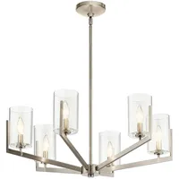 Licht-Erlebnisse Kronleuchter Wilma E14 bis 40W Zinn Transparent Stahl
