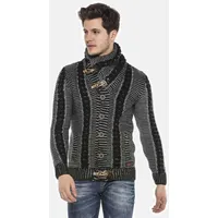 Cipo & Baxx Strickjacke in BLACK-GREY | Gr.: M