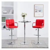 VidaXL Barhocker 2 Stk. Rot Kunstleder