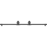 VidaXL Schiebetürbeschlag-Set 200 cm Stahl Schwarz