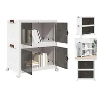 VidaXL Aufbewahrungsbox mit Rädern Stapelbar 2-stöckig 75 L 64x40x76cm
