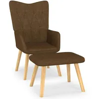 VidaXL Relaxsessel mit Hocker Braun Stoff
