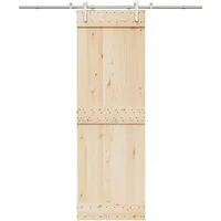 VidaXL Schiebetür-Beschlagsatz 200 cm Edelstahl Silbern
