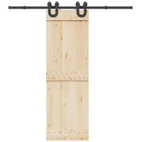 VidaXL Schiebetürbeschlag-Set 200 cm Stahl Schwarz