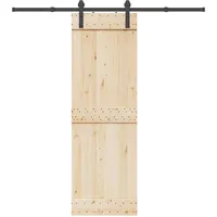 VidaXL Schiebetürbeschlag-Set 200 cm Stahl Schwarz