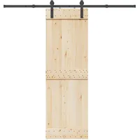 VidaXL Schiebetürbeschlag-Set 213,5 cm Stahl Schwarz