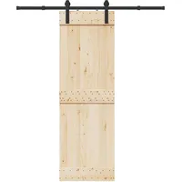 VidaXL Schiebetürbeschlag-Set 183 cm Stahl Schwarz