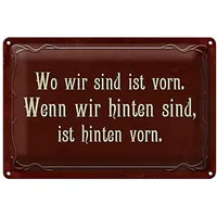 Roomando AGDeko® Blechschild wo wir sind ist vorn wenn